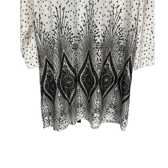 NEW Chicos Travelers Collection Foiled Peacock Jacket Size 3 XL Zipper Metallic - Picture 7 of 11